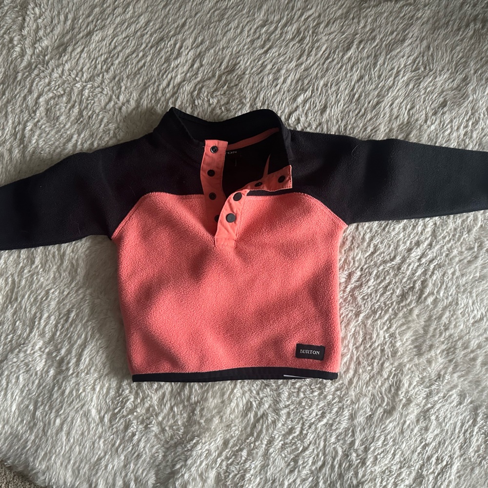 Burton Coral and Black Fleece Jacket